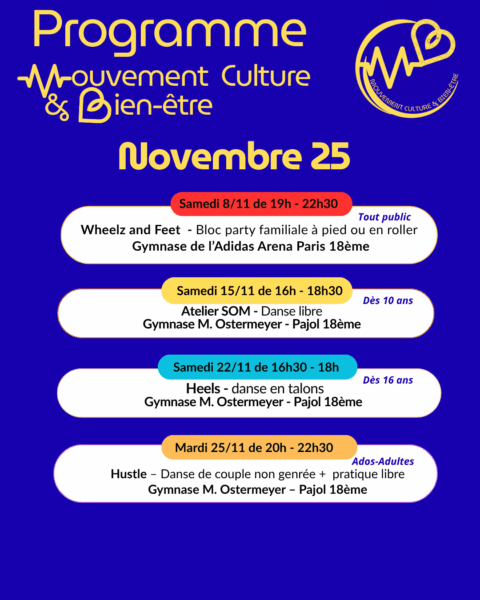Programme Mouvement Culture&Bien-être novembre 2025
