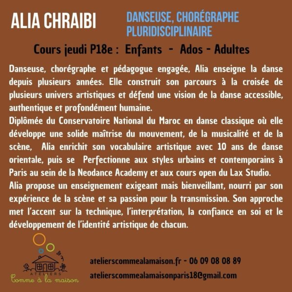 Alia Chraibi, danseuse et chorégraphe pluridisciplinaire