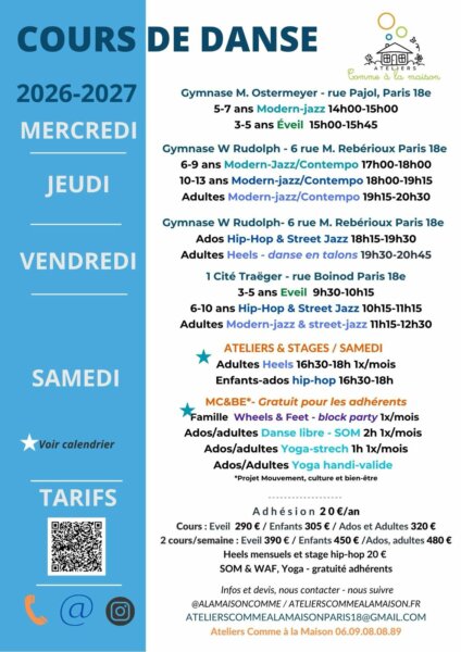 Cours pour la saison 26-27