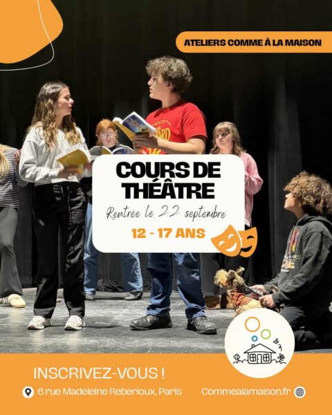 Rentrée 2026 pour les cours de théâtre